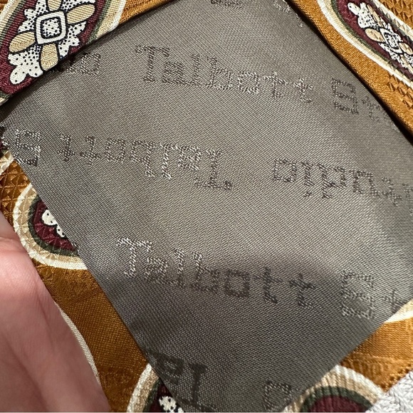 Vintage Talbott Studio for Nordstrom/Robert Talbott necktie, gold w/oval design - Picture 5 of 7